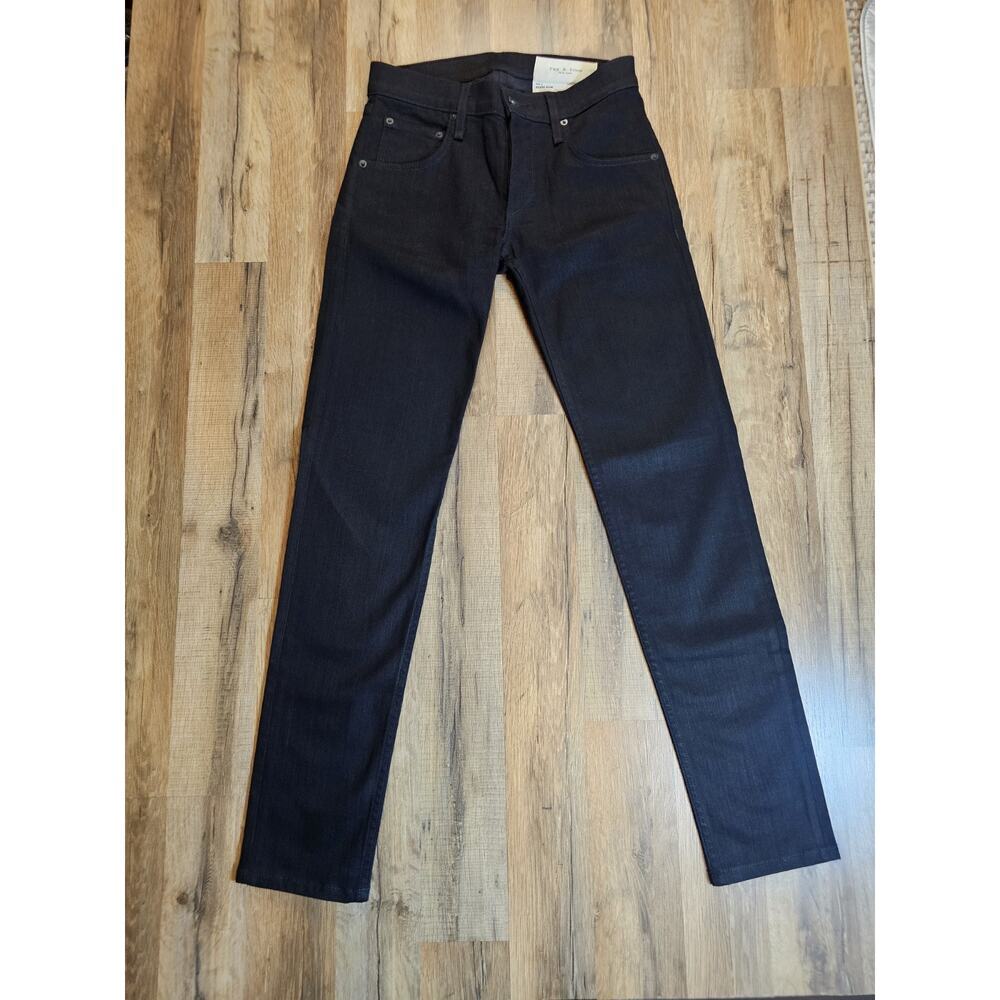 Rag & Bone Fit 1 Extra Slim Button Fly Denim Jeans Black Stretch Women's Size 29